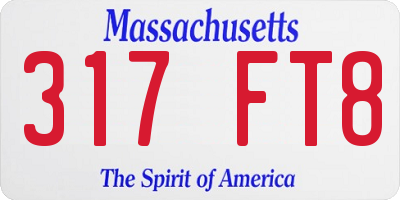 MA license plate 317FT8