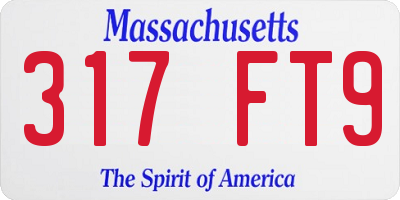 MA license plate 317FT9