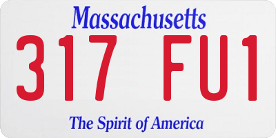 MA license plate 317FU1
