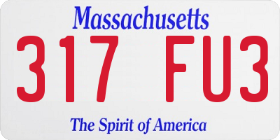 MA license plate 317FU3