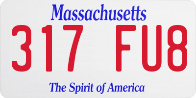 MA license plate 317FU8