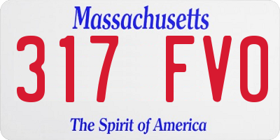 MA license plate 317FV0