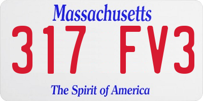MA license plate 317FV3