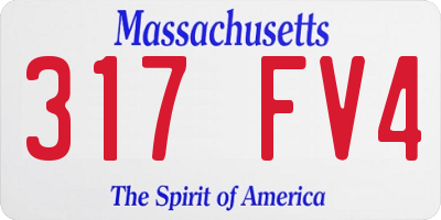 MA license plate 317FV4