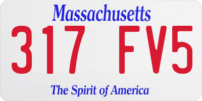 MA license plate 317FV5