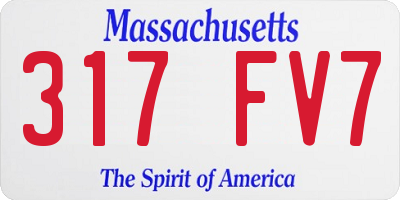 MA license plate 317FV7