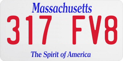 MA license plate 317FV8