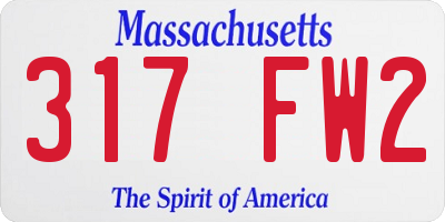 MA license plate 317FW2