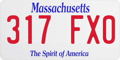 MA license plate 317FX0