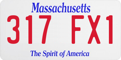 MA license plate 317FX1