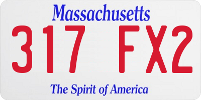 MA license plate 317FX2