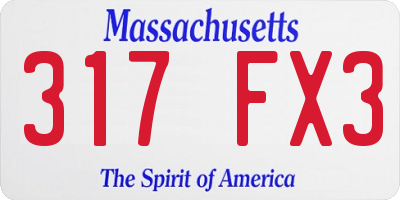 MA license plate 317FX3