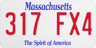 MA license plate 317FX4