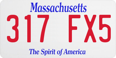 MA license plate 317FX5