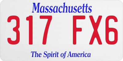 MA license plate 317FX6