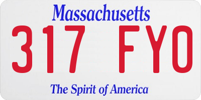 MA license plate 317FY0