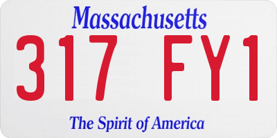 MA license plate 317FY1