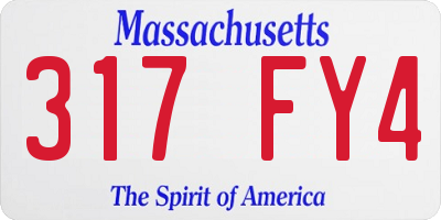 MA license plate 317FY4