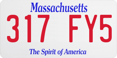 MA license plate 317FY5
