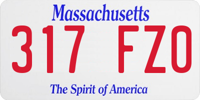 MA license plate 317FZ0