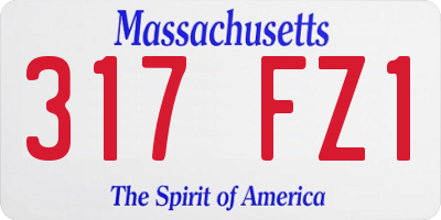 MA license plate 317FZ1