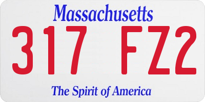 MA license plate 317FZ2