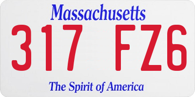 MA license plate 317FZ6