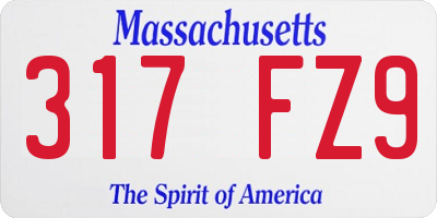 MA license plate 317FZ9