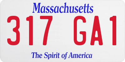 MA license plate 317GA1