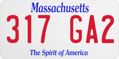 MA license plate 317GA2
