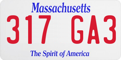 MA license plate 317GA3