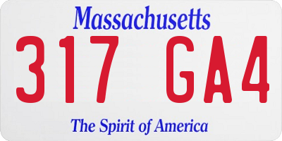 MA license plate 317GA4