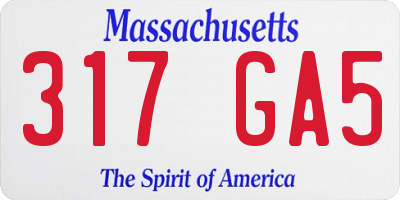 MA license plate 317GA5
