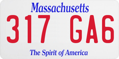 MA license plate 317GA6