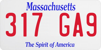 MA license plate 317GA9