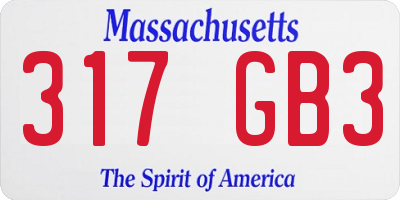 MA license plate 317GB3