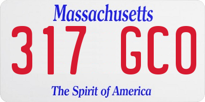 MA license plate 317GC0