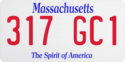 MA license plate 317GC1