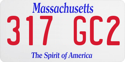 MA license plate 317GC2