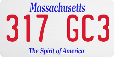 MA license plate 317GC3
