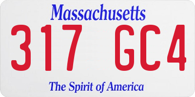 MA license plate 317GC4