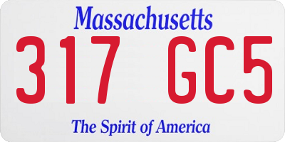 MA license plate 317GC5