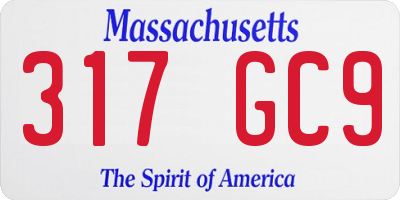 MA license plate 317GC9