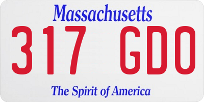 MA license plate 317GD0