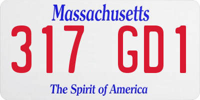 MA license plate 317GD1