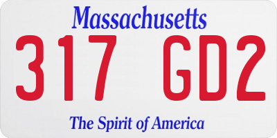 MA license plate 317GD2