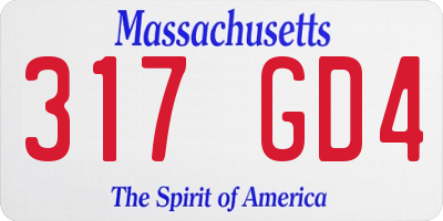 MA license plate 317GD4