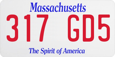 MA license plate 317GD5