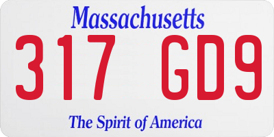 MA license plate 317GD9