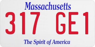 MA license plate 317GE1